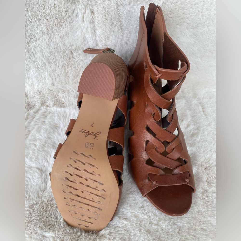 Zodiac cognac leather sandals - Picture 3 of 4